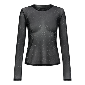 Liberté - Mesh LS Sparkle T-shirt, 22134 - Black Silver Dot