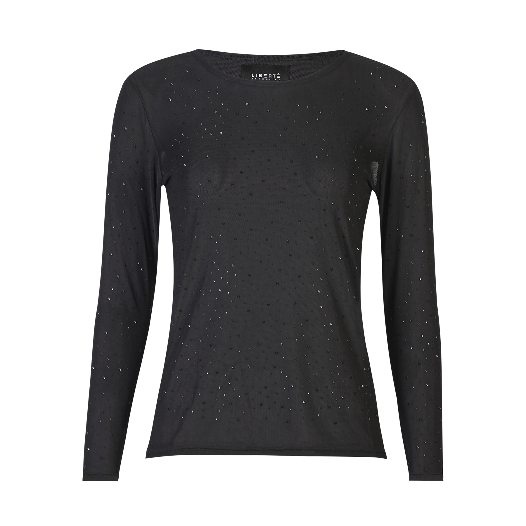 Liberté - Mesh LS Sparkle T-shirt, 22134 - Black Black Diamond Dot
