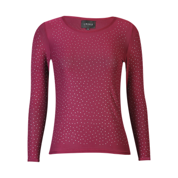 Liberté - Mesh LS Sparkle T-shirt, 22134 - Bordeaux Diamond Dot