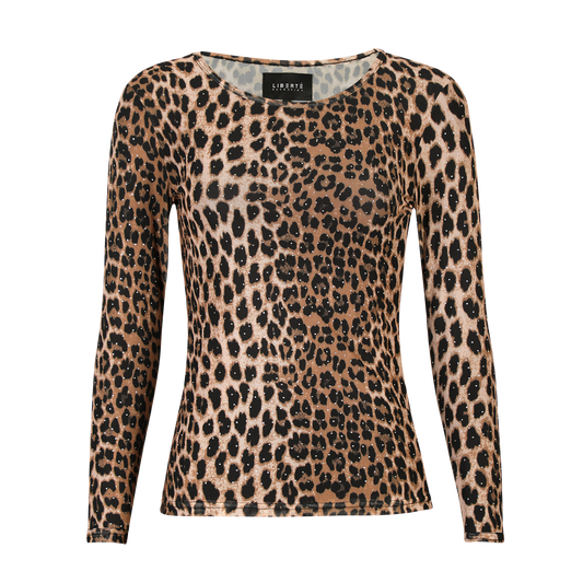 Liberté - Mesh LS Sparkle T-shirt, 22134 - Lux Leo Diamond Dot