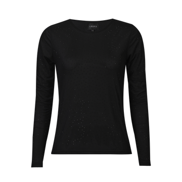 Liberté - Mesh LS Sparkle T-shirt, 22134 - Black Black Diamond Dot