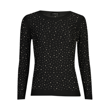Liberté - Mesh LS Sparkle T-shirt, 22134 - Black Pearl