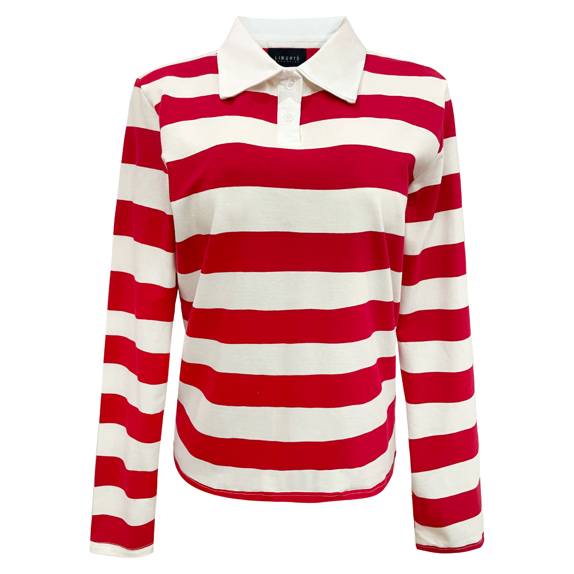 Liberté - Polo LS Shirt, 22145 - Red White Stripe