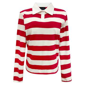Liberté - Polo LS Shirt, 22145 - Red White Stripe