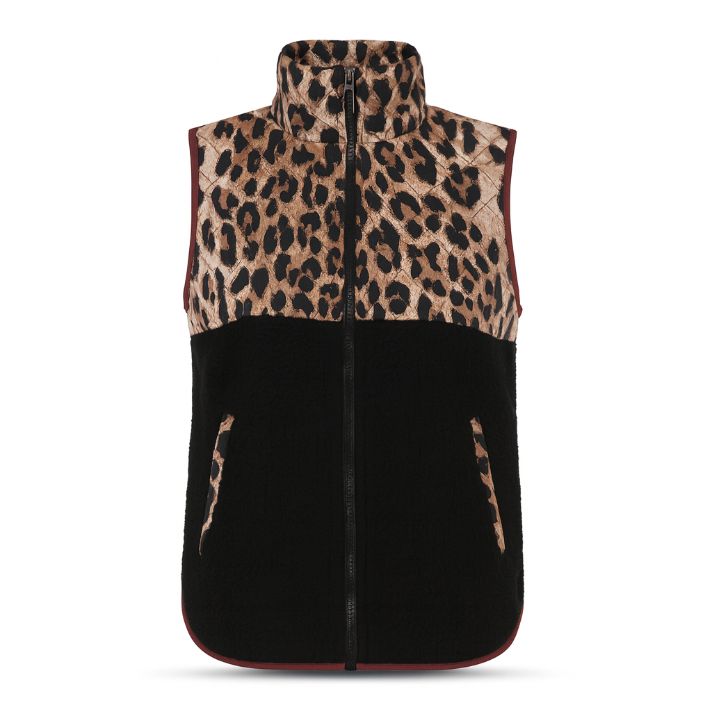 GORGLITTER Mouwloos vest dames licht teddy vest luipaardprint vest jas winter vest jas met knopen Leo vest kleurblok jas, Leeuw, L GORGLITTER Mouwloos vest dames licht teddy vest luipaardprint vest jas winter vest jas met knopen Leo vest kleurblok jas, Leeuw, L
