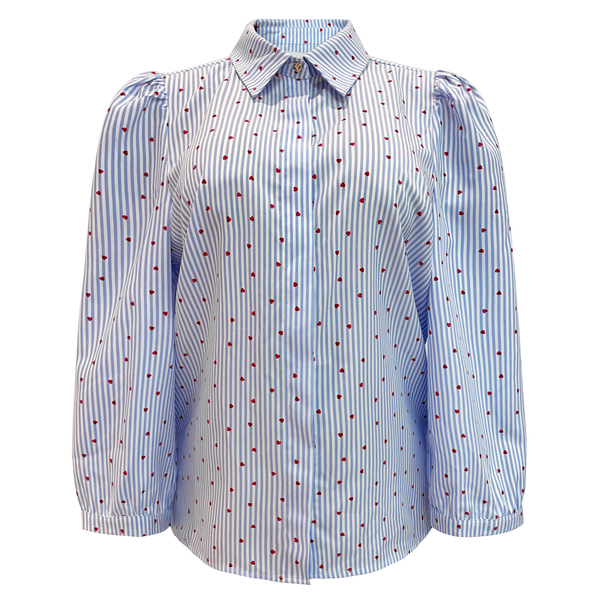 Liberté - Flora SS Blouse, 22181 - Blue Stripe Red Heart