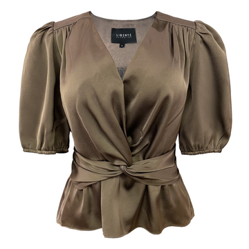 Liberté - Tiki SS Twist Blouse, 22205 - Brown