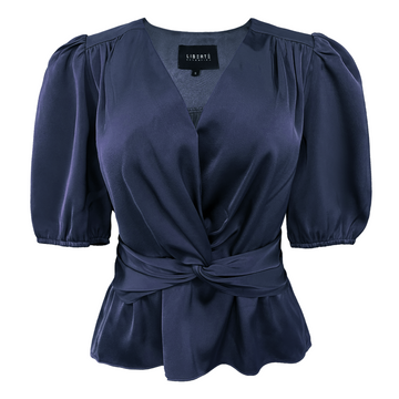Liberté - Tiki SS Twist Blouse, 22205 - Midnight Navy