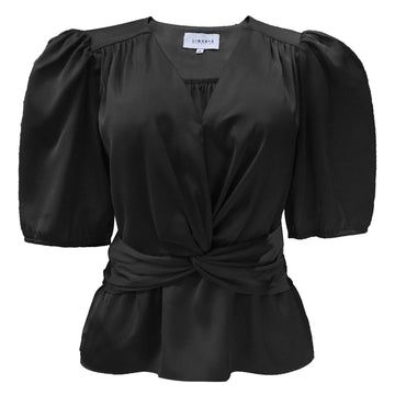 Liberté - Tiki SS Twist Blouse, 22205 - Black