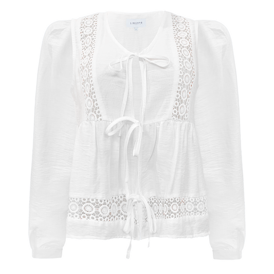 Liberté - Merle LS Tie Blouse, 22212 - White