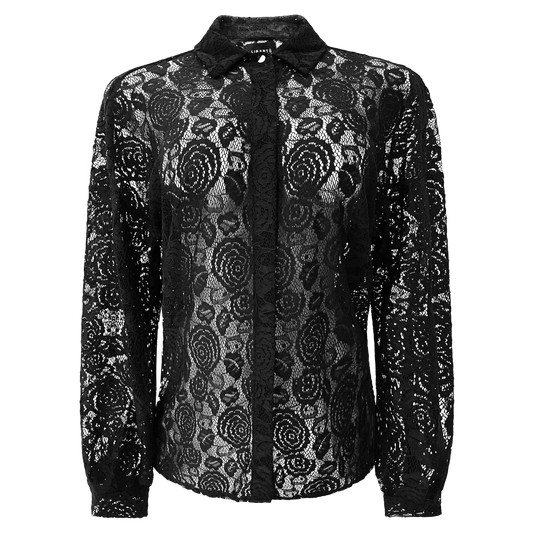 Liberté - Lacy LS Shirt, 22270 - Black Lace