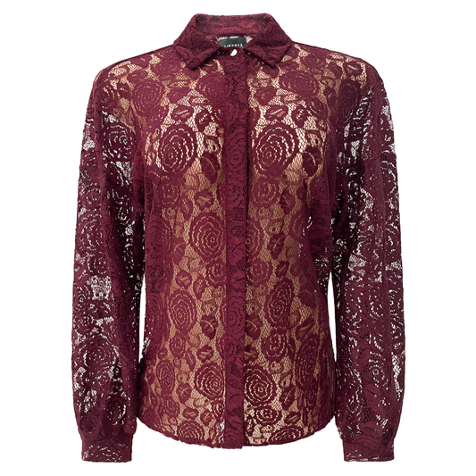 Liberté - Lacy LS Shirt, 22270 - Bordeaux Lace