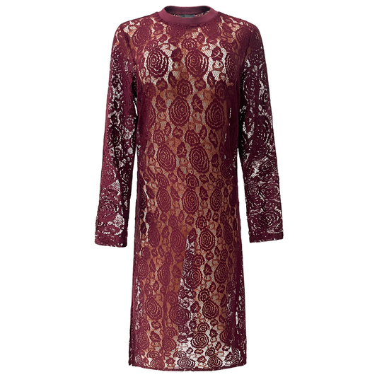 Liberté - Lacy LS Long Dress, 22272 - Bordeaux Lace