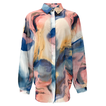 Liberté - Sarafina LS Shirt, 22306 - Blue Peach Gold Marble