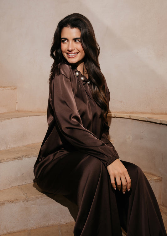 Liberté - Pip LS Blouse, 22313 - Dark Brown