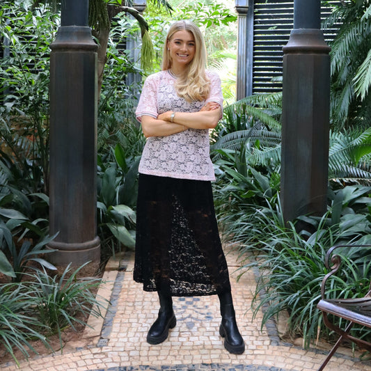 Liberté - Lacy Long Skirt, 22355 - Black Lace