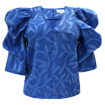Liberté - Winnie Vneck Blouse, 22358 - Jacquard Blue