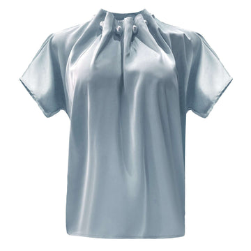 Liberté - Pip SS Pearl Blouse, 22379 - Dusty Light Blue