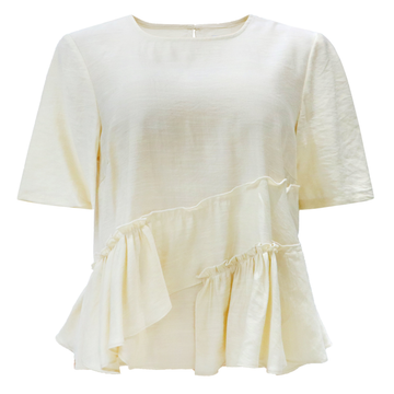 Liberté - Fie Frill SS Blouse, 22392 - Creme