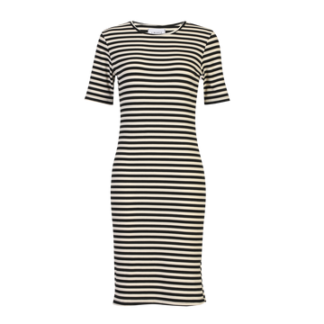 Liberté - Natalia SS T-Shirt Dress, 22407 - Black Creme Stripe