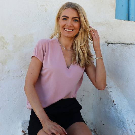 Liberté - Nuni Vneck T-shirt, 22409 - Dusty Rose