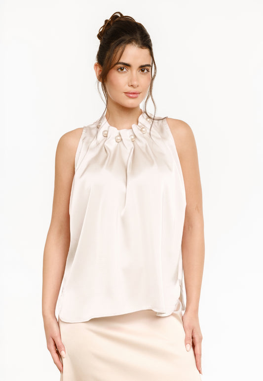 Liberté - Pip SL Pearl Top, 22456 - Offwhite