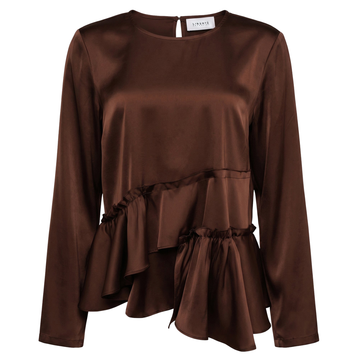 Liberté - Fie LS Frill Blouse, 22466 - Dark Brown