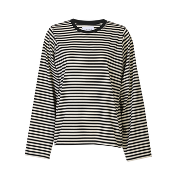 Liberté - Nalia LS Boxy T-shirt, 22473 - Black Creme Stripe
