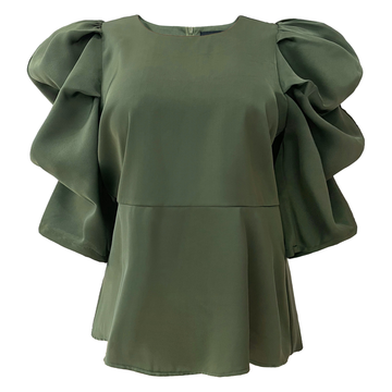 Liberté - Winnie Peplum Blouse, 22481 - Dusty Army