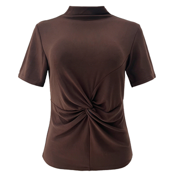 Liberté - Lise SS Twist Top, 22484 - Dark Brown