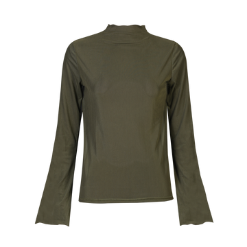 Liberté - Mesh LS Trompet Top, 22486 - Army