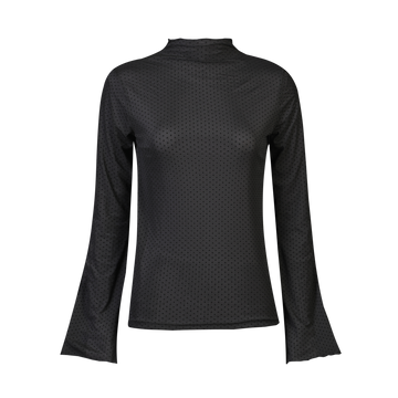 Liberté - Mesh LS Trompet Top, 22486 - Black Small Dot