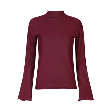 Liberté - Mesh LS Trompet Top, 22486 - Bordeaux