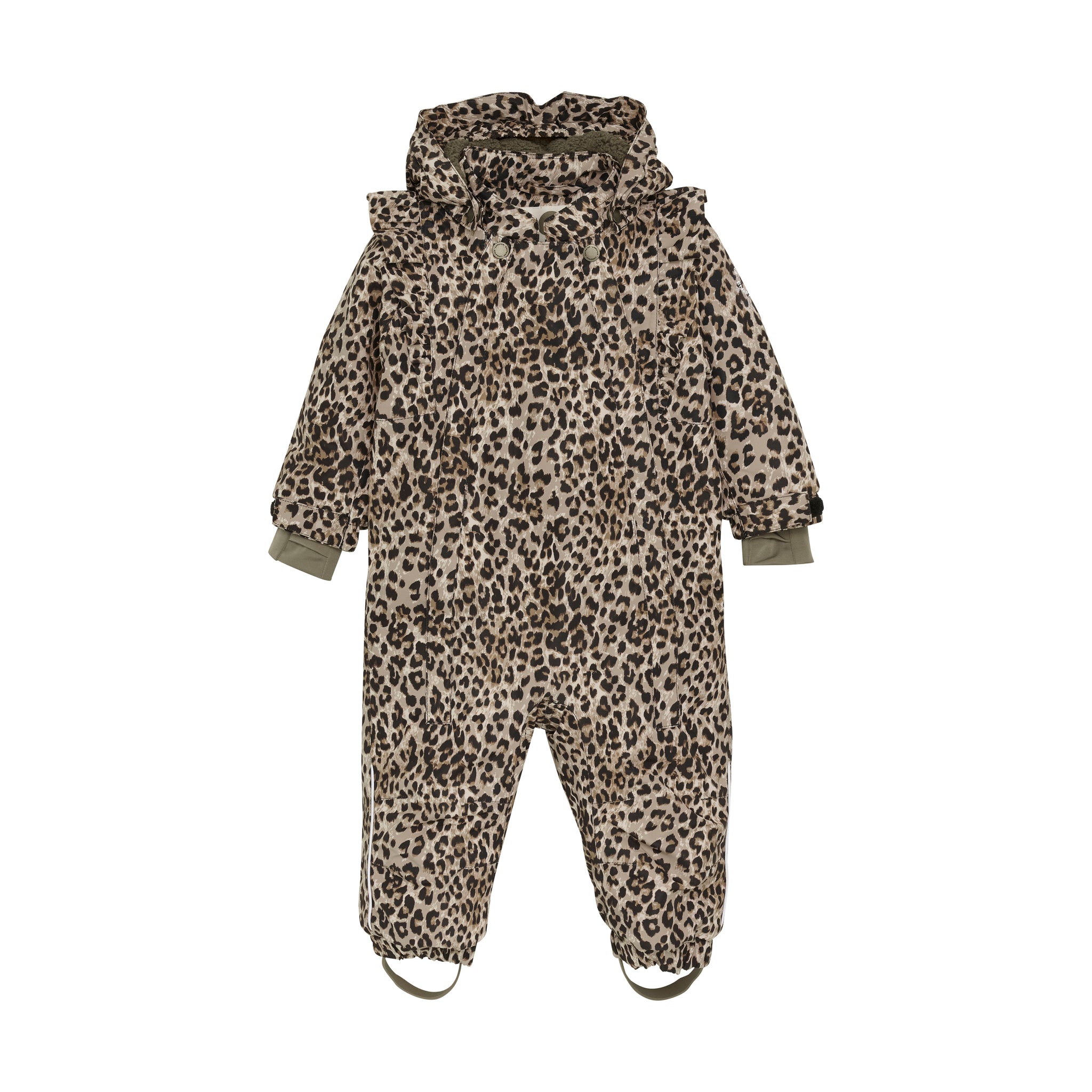 EN FANT - Baby Snowsuit W. Frills, 240310 - Pine Bark Leo