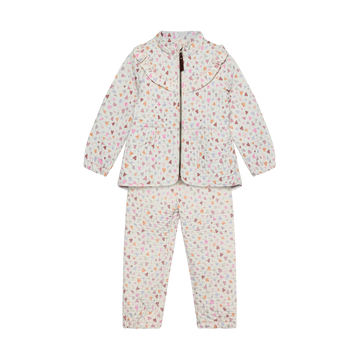 EN FANT - Thermal Set W. Frills AOP, 240390 - Eggnog