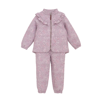 EN FANT - Thermal Set W. Frills AOP, 240390 - Cloud Gray