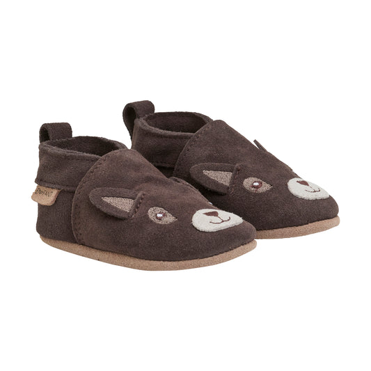 EN FANT - Slippers Suede Animal, 250338 - Chocolate Brown