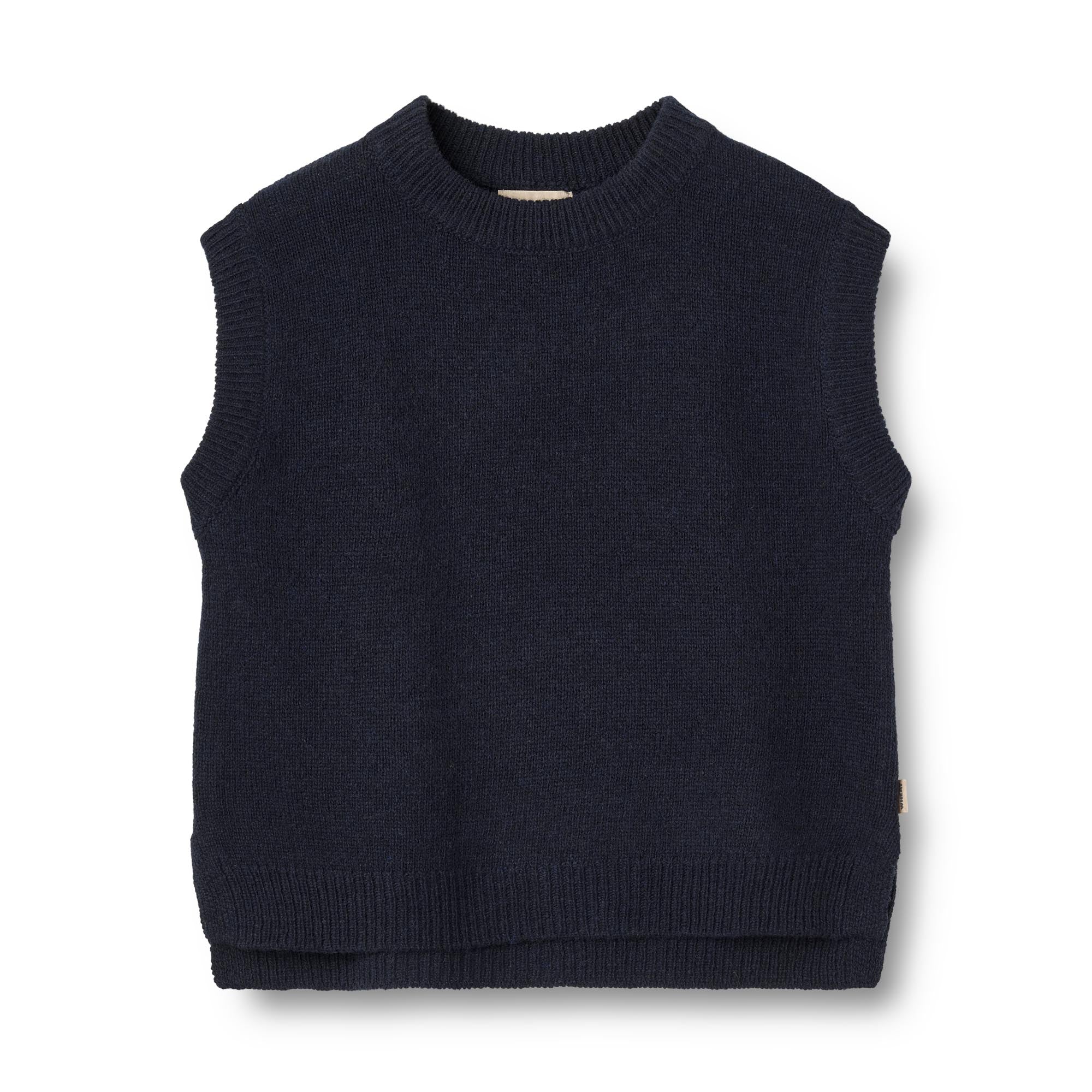 Wheat - Baby Knit Vest Cuba - Navy