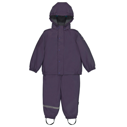 Mikk-Line - PU Rain Set W. Fleece Recycled, 33160 - Nightshade