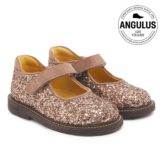 Angulus - Tullesko Med Velcro, 3461 - Clay Glitter / Clay