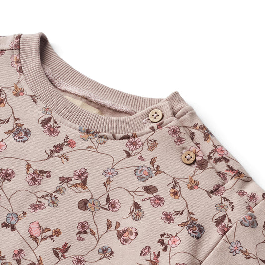 Wheat - Baby Sweatshirt LS Lia - Dry Rose Flower Vine