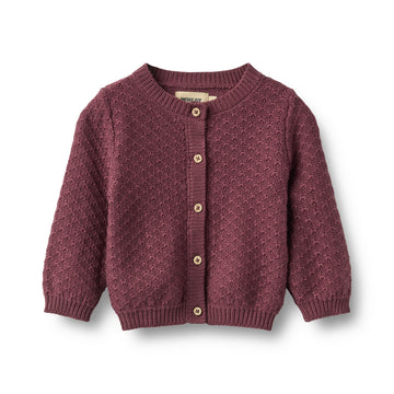 Wheat - Knit Cardigan Magnella, 4534 - Eggplant