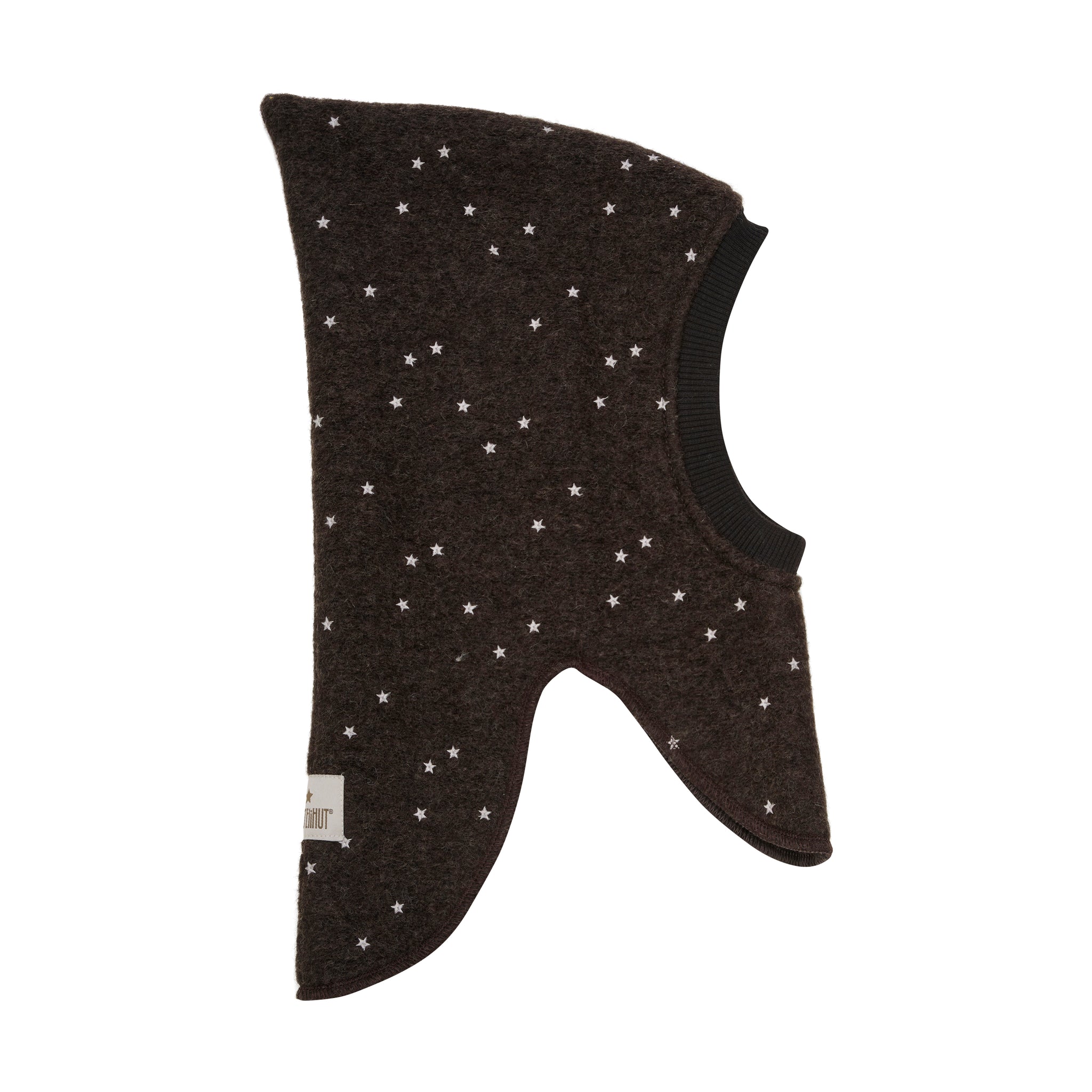 HUTTEliHUT - Balaclava All Over Emb. Wool, 460337 - Dark Brown Melange
