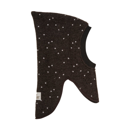 HUTTEliHUT - Balaclava All Over Emb. Wool, 460337 - Dark Brown Melange
