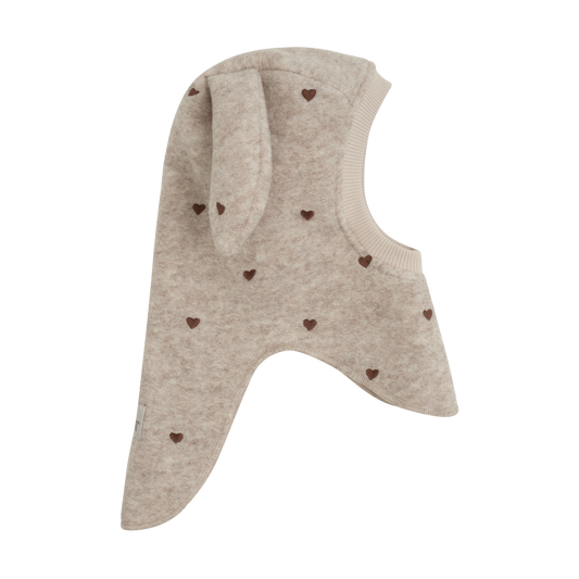 HUTTEliHUT - Balaclava Ears Emb. Wool, 460493 - Sand Melange