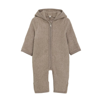 HUTTEliHUT - Pram Suit Ears Cotton Fleece, 480697 - Savannah Melange