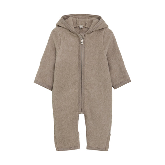 HUTTEliHUT - Pram Suit Ears Cotton Fleece, 480697 - Savannah Melange