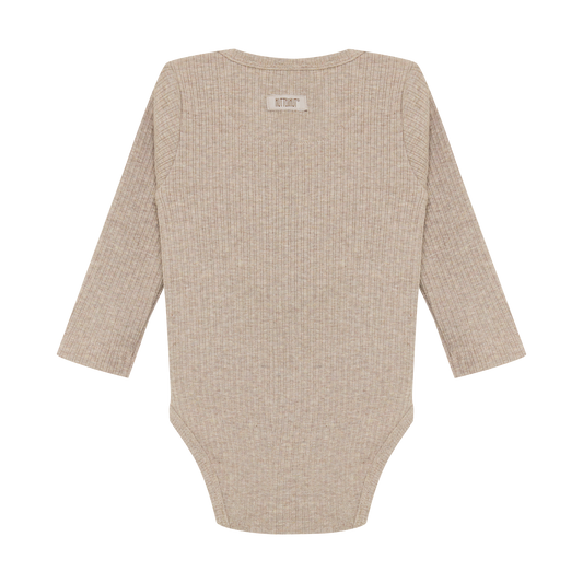 HUTTEliHUT - Body LS Rib, 480842 - White Pepper Melange
