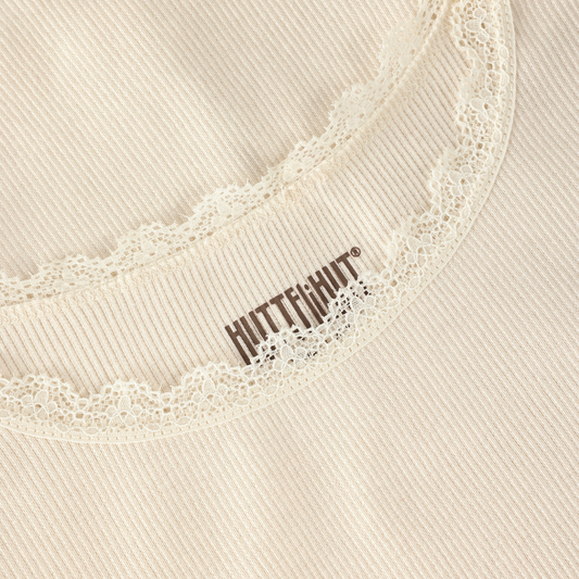 HUTTEliHUT - T-shirt LS Rib, 480889 - Antique White