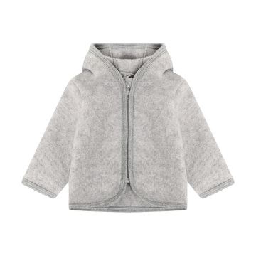 HUTTEliHUT - Jacket Ears Wool Fleece, 480944 - Medium Grey Melange